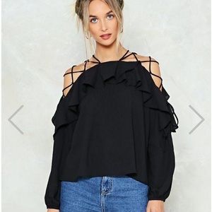 Elenza By L&L Strappy Ruffle Blouse
